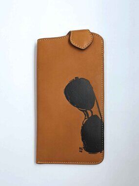 Coach RARE Leather Hugo Guinness Soft Sunglass Eyeglass Pouch Case Tan